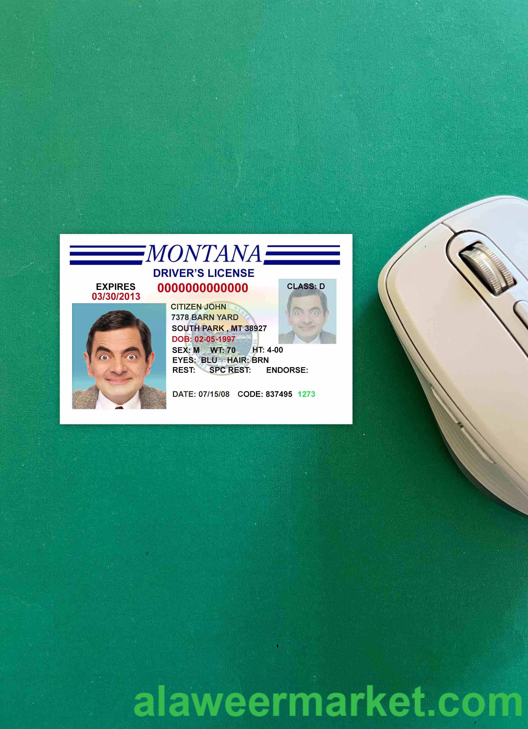 USA Montana driving license version 3 photolook FRONT